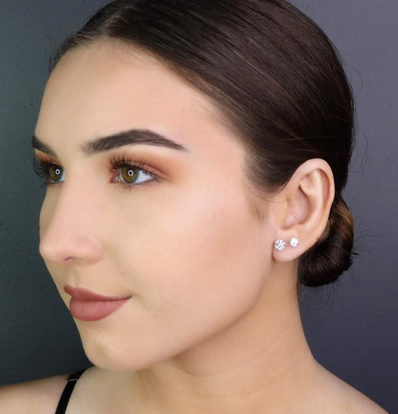 14K Solitaire CZ Stud Earrings | Classic Prong-Set Gold Studs